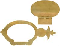 Hawken Rifle Capbox Kit,
pineapple finial, brass,
6-1/4" overall length